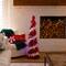 4ft. Pre-Lit Pop up Red & White Tinsel Christmas Tree, Multicolor Lights